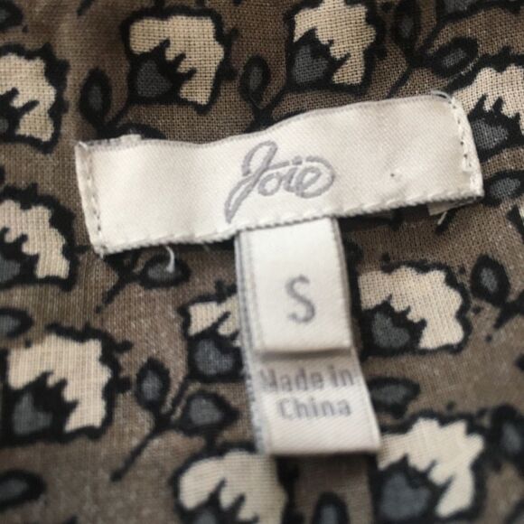 Joie Women's Blouse Size Small Smocked Boho Floral Top Sz S Short Sleeve top - Picture 7 of 8